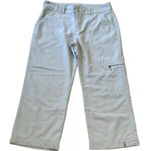 Royal Robbins Ripstop Cinch Hem Nylon Trail Hiking Capri Pant Sz 8 Beige